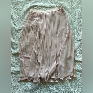 J. Crew ballerina pink pleated midi skirt